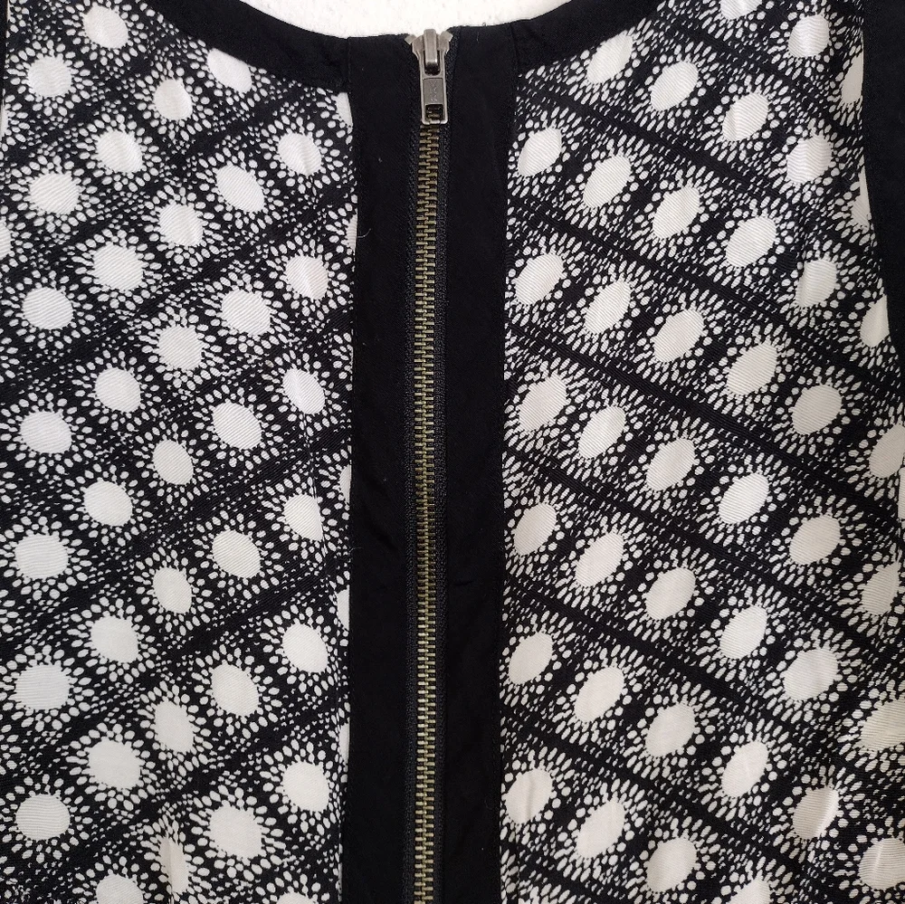 Free People Black White Sleeveless Molly Dot Swing Tunic Mini Dress